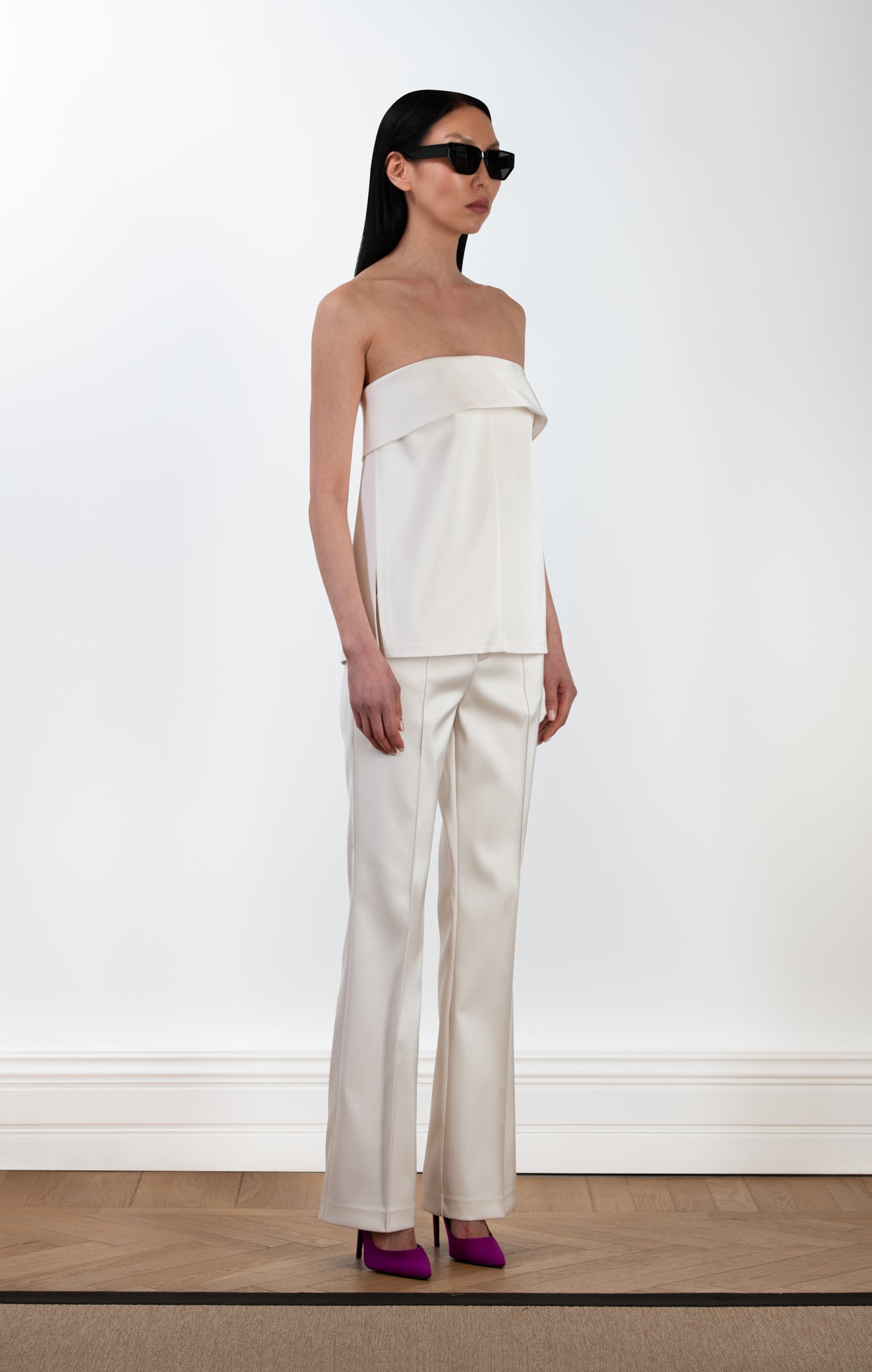 TYLER Satin Strapless Top