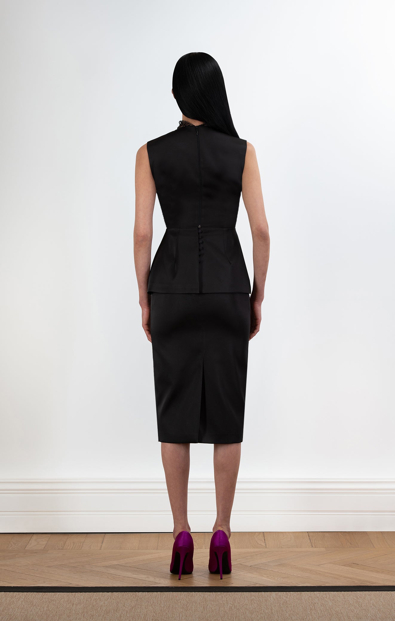 TATE Mesh Detail Satin Top