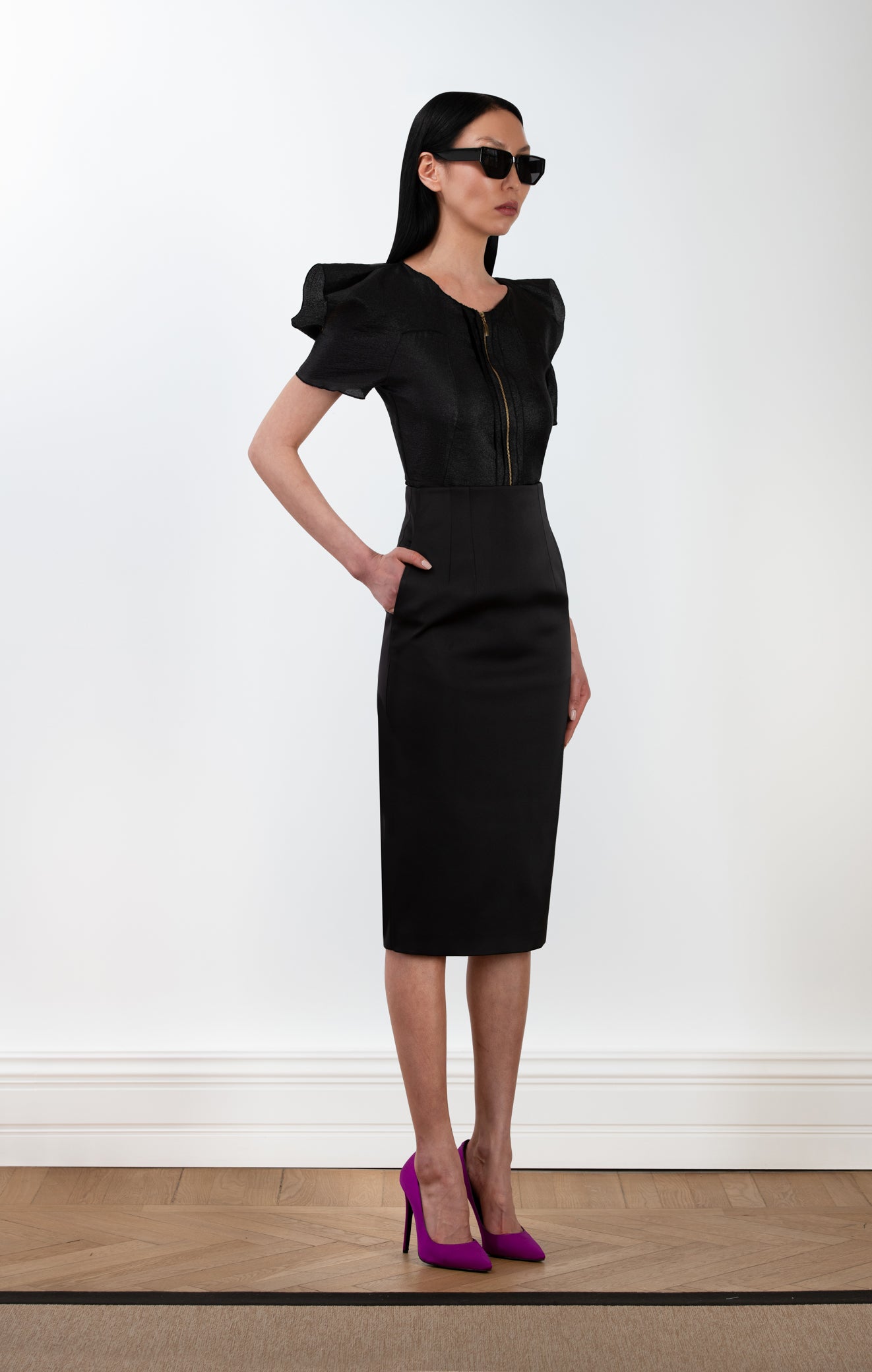 ERIKA Satin Midi Skirt