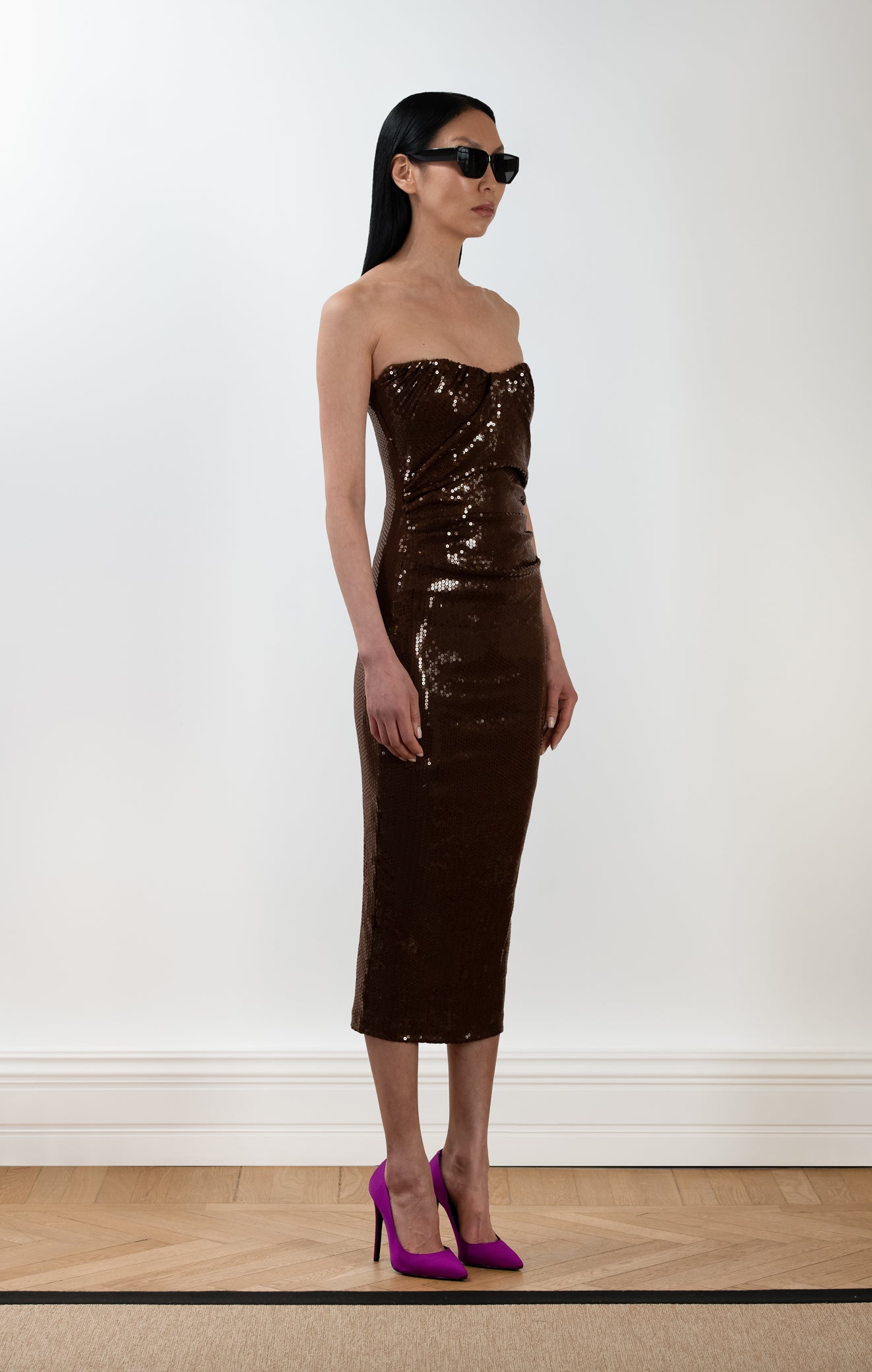 DIZZY Sequin Strapless Dress